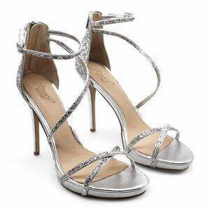 Jewel Badgley Mischka Women's Jolene Platform Stiletto Evening Sandals - Silver